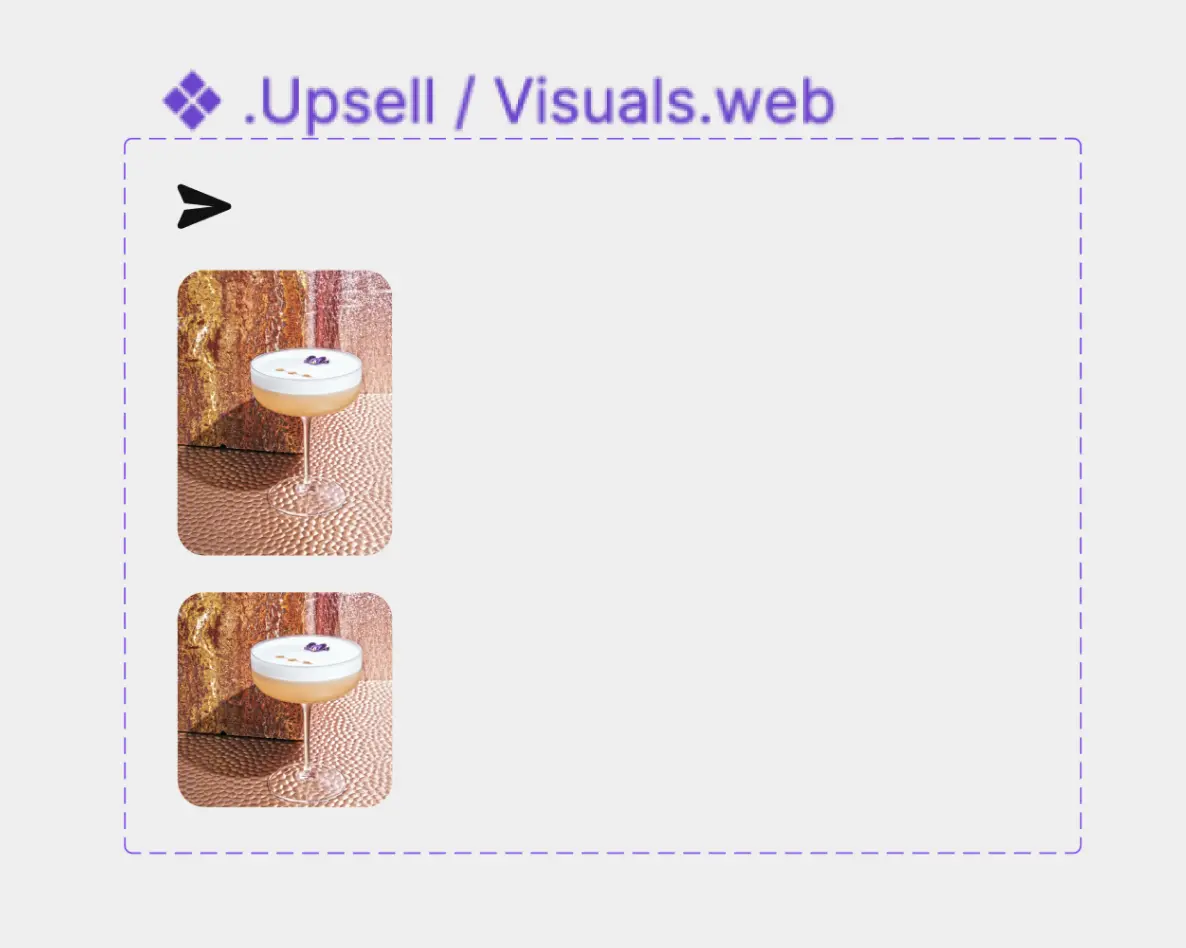 An example of how we name private components, in this case, Upsell.